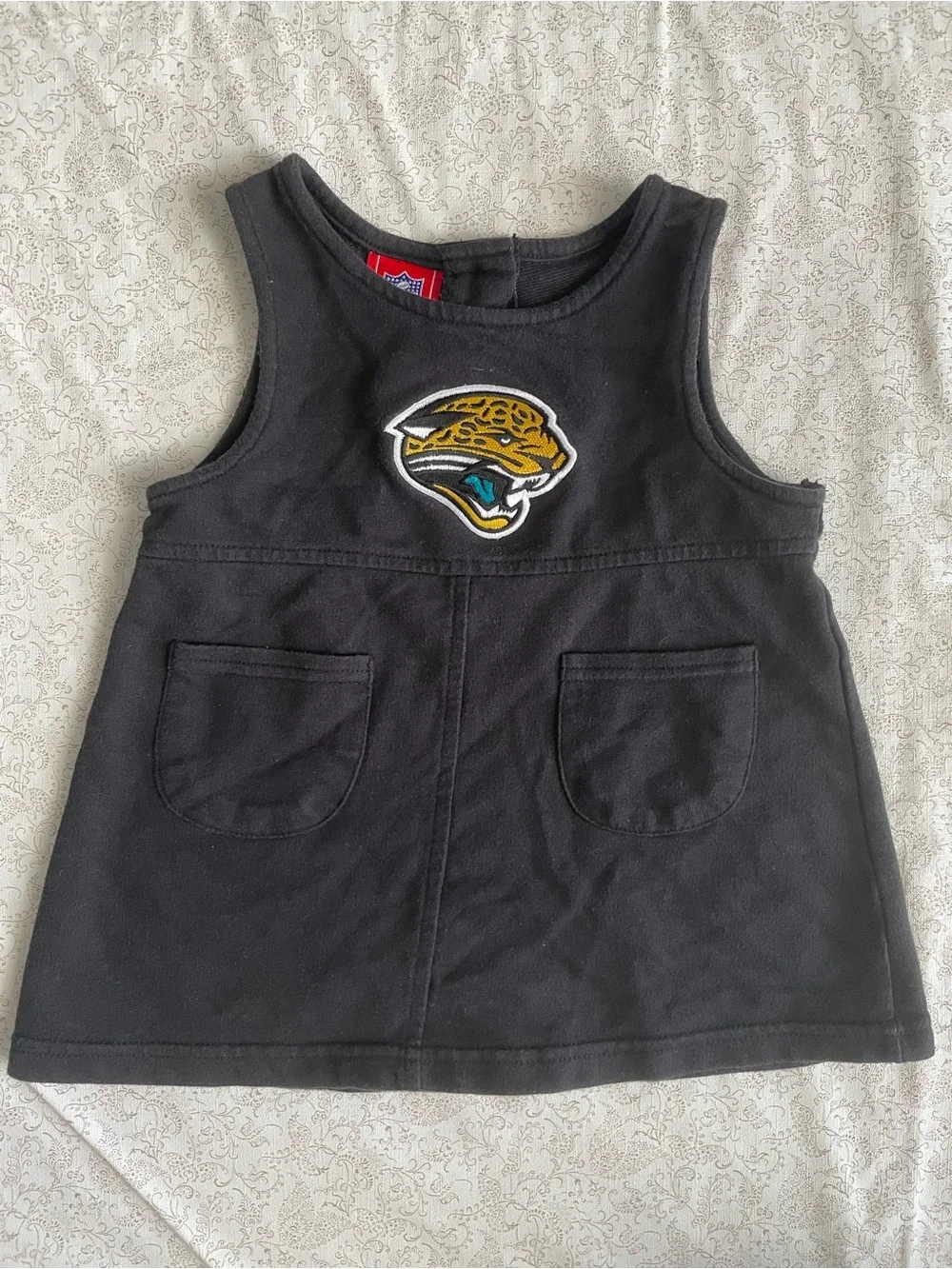 Jacksonville Jaguars Black Logo Sleeveless Dress Toddler 18M Pockets Sporty